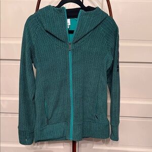 Teal Chevron Zip-Up Hoodie